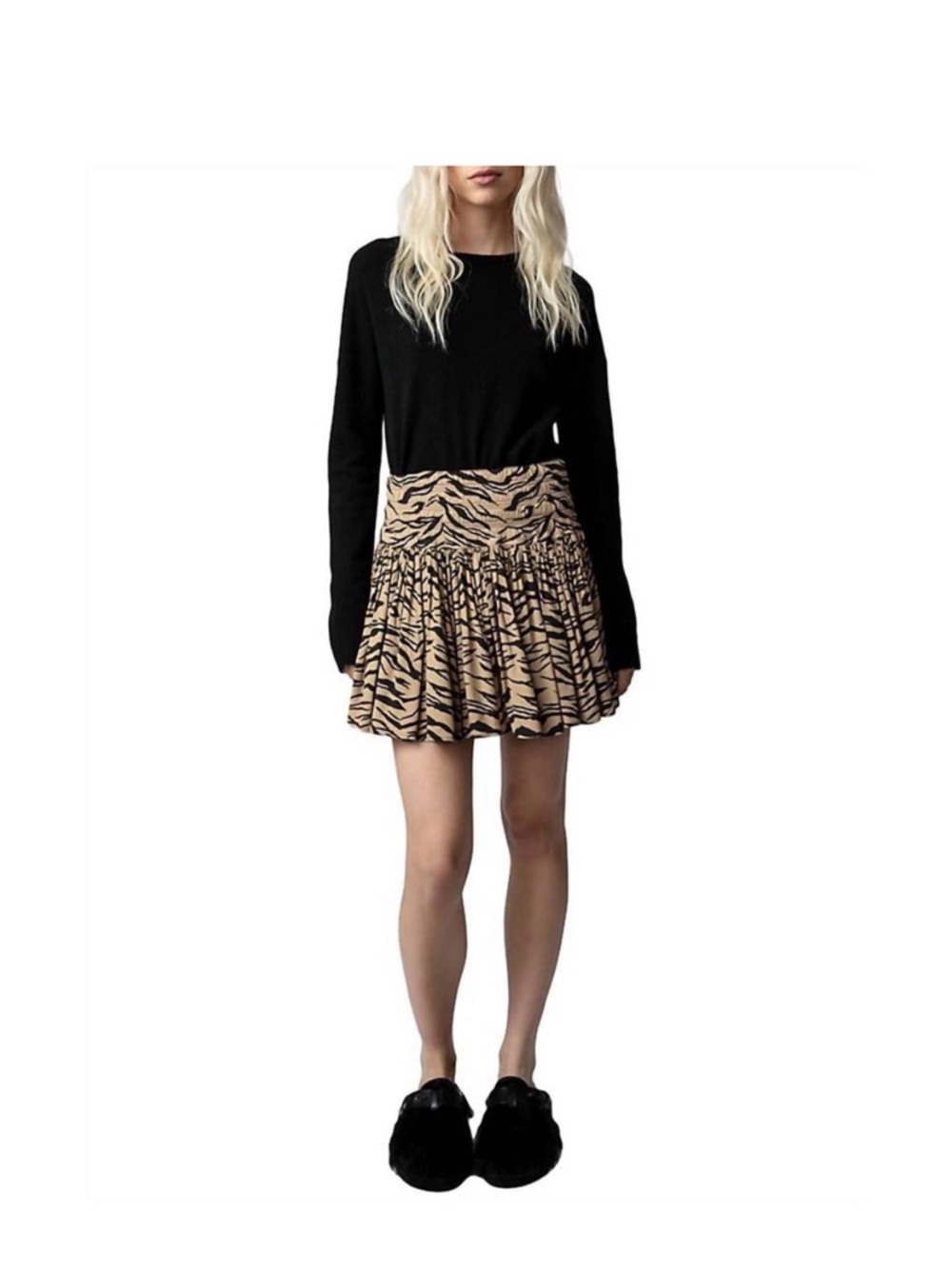 Zadig Voltaire jocky tiger mini skirt in naturel